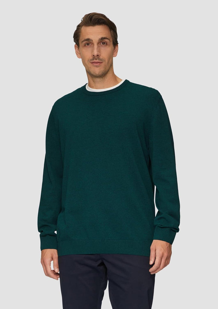 s.Oliver Baumwollpullover mit Logo-Stickerei XXL Petrol, XXL Petrol