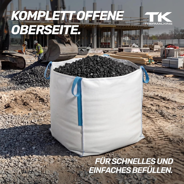 TK THERMALKING Big Bag - Säcke für Bauschutt, Holz, Gartenabfall, Sand - Bauschuttsäcke 90x90x90 cm,