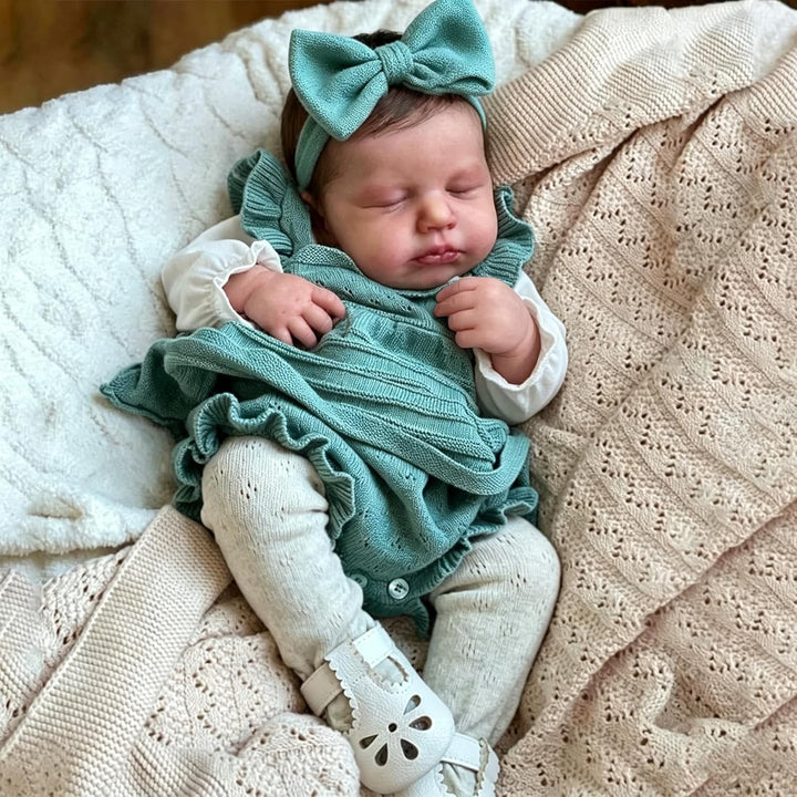 Zero pam Reborn Baby Mädchen 50CM Reborn Baby Vollsilikon Lebensecht, Reborn Puppen Lebensecht, Lebe