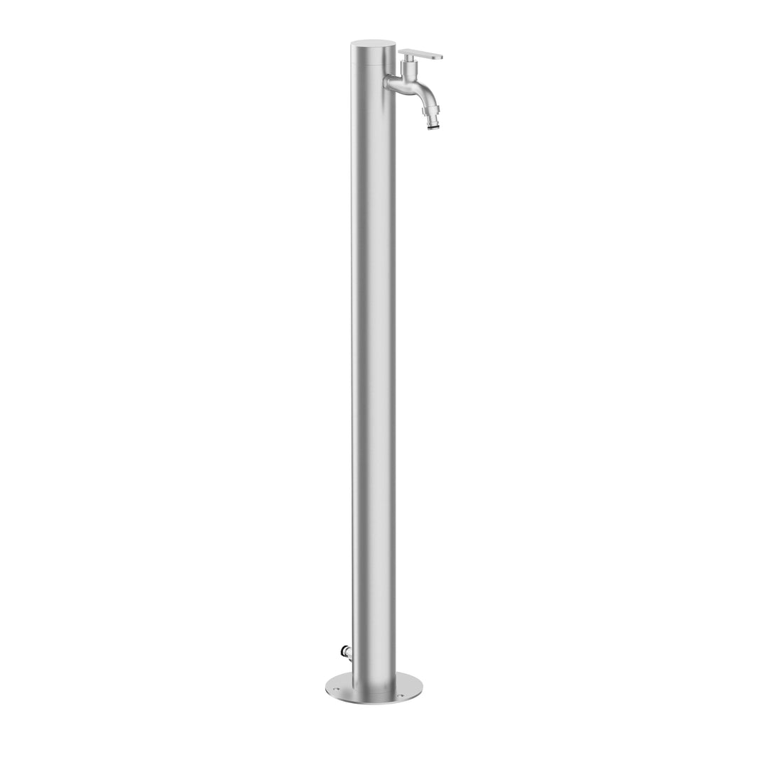 Edelstahl Wasserzapfsäule 93 cm Garten Wasserhahn Säule Ø 63 mm Edelstahl 304 gebürstet 2 Auslässe v