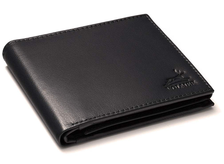 Fa.Volmer ® Herren Geldbörse aus echtem Leder im Querformat I grosses Münzfach, 8 Kartenfächer, 1 Re