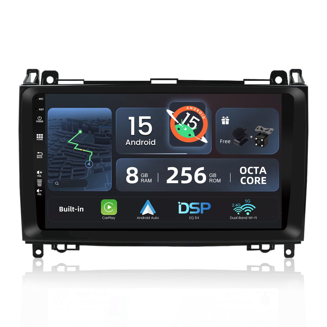 [8G+256G, Octa-Core] - Android 15 IPS Autoradio für Mercedes Benz W169 W245 B160 B170 B180 B200 W639