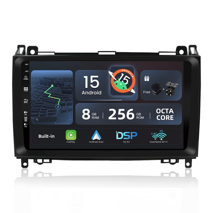 [8G+256G, Octa-Core] - Android 15 IPS Autoradio für Mercedes Benz W169 W245 B160 B170 B180 B200 W639