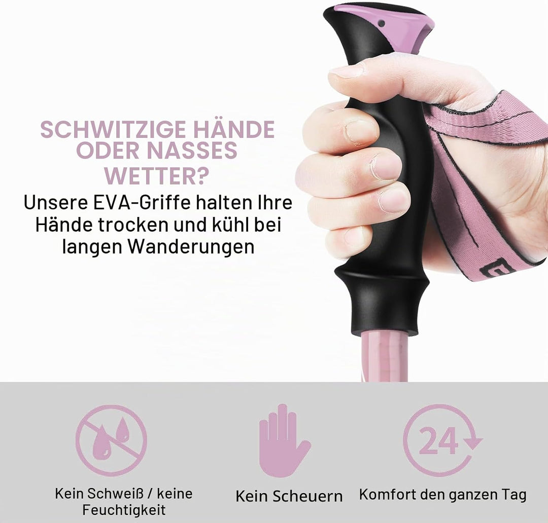 BISINNA Wanderstöcke Trekkingstöcke Nordic Walking Stöcke - 95-115 cm / 115-135 cm Faltbar Verstellb