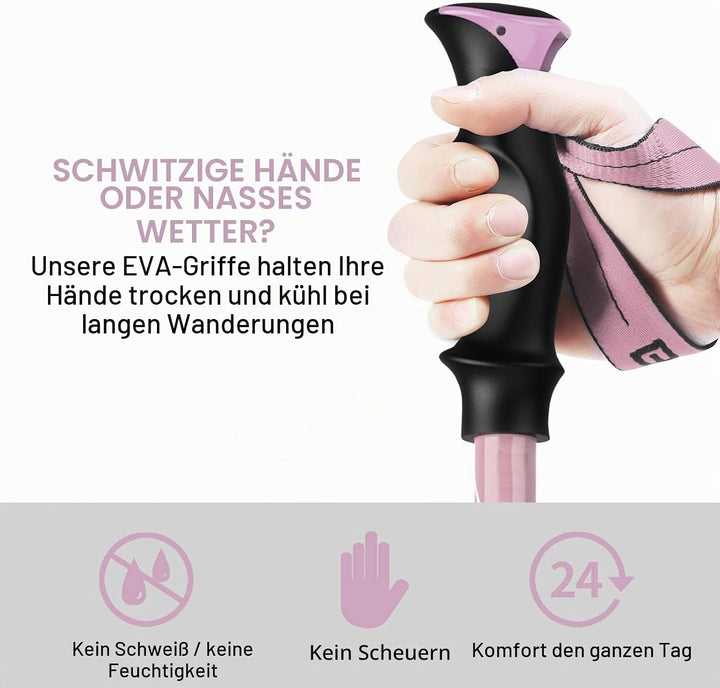 BISINNA Wanderstöcke Trekkingstöcke Nordic Walking Stöcke - 95-115 cm / 115-135 cm Faltbar Verstellb