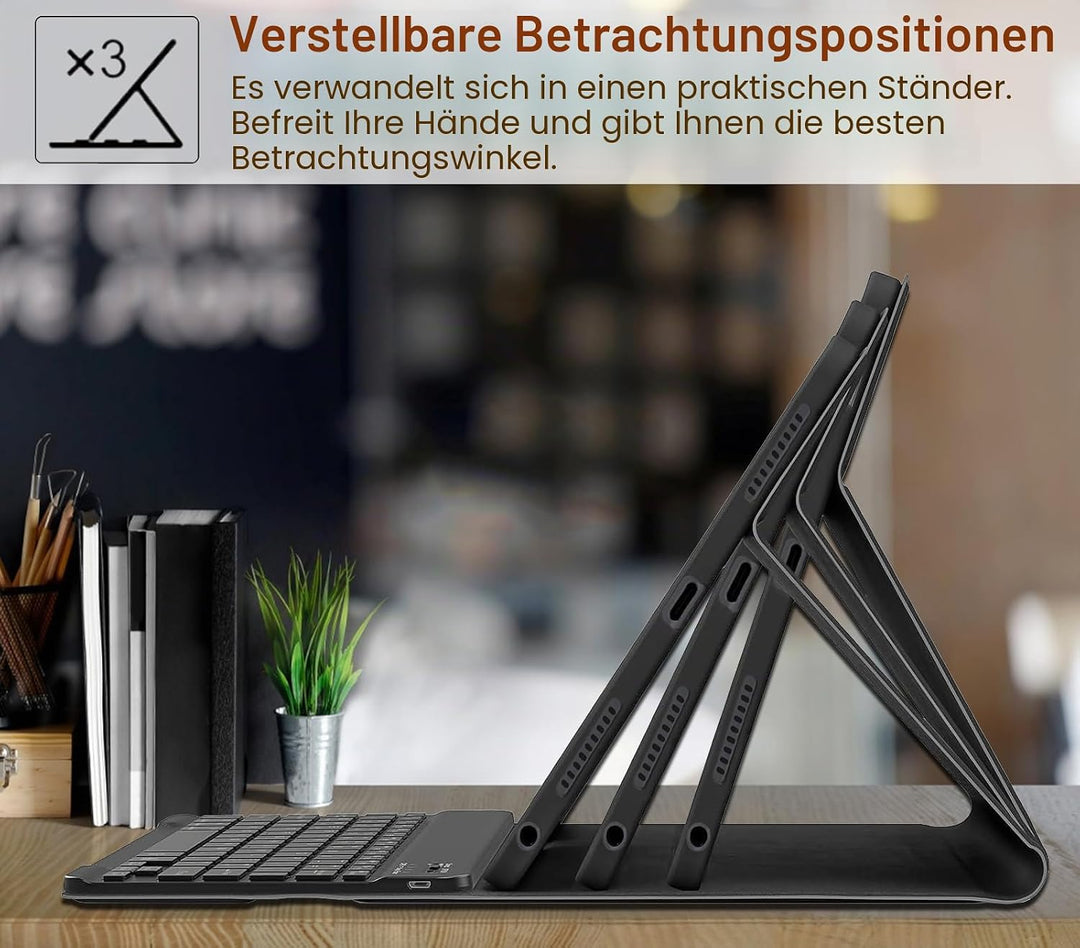 Tastatur Hülle für Lenovo Idea Tab 11 Zoll Tablet 2025 / M11 11 Zoll 2024, 9H Härte Schutzfolie, Sli