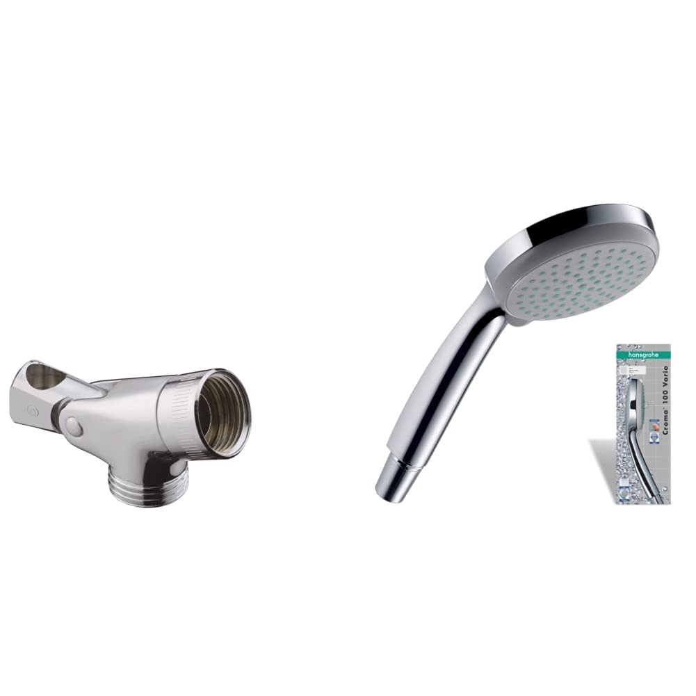hansgrohe Ersatzteil Unica Gelenkstück, Chrom, 1 - Pack & Duschkopf Croma 100 (Regendusche, 4 Strahl