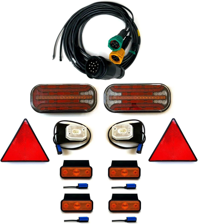 MelTruck® Anhängerbeleuchtung SET LED Rückleuchten LAUFBLINKER 12V 24V 7,7m 13PIN Anhänger