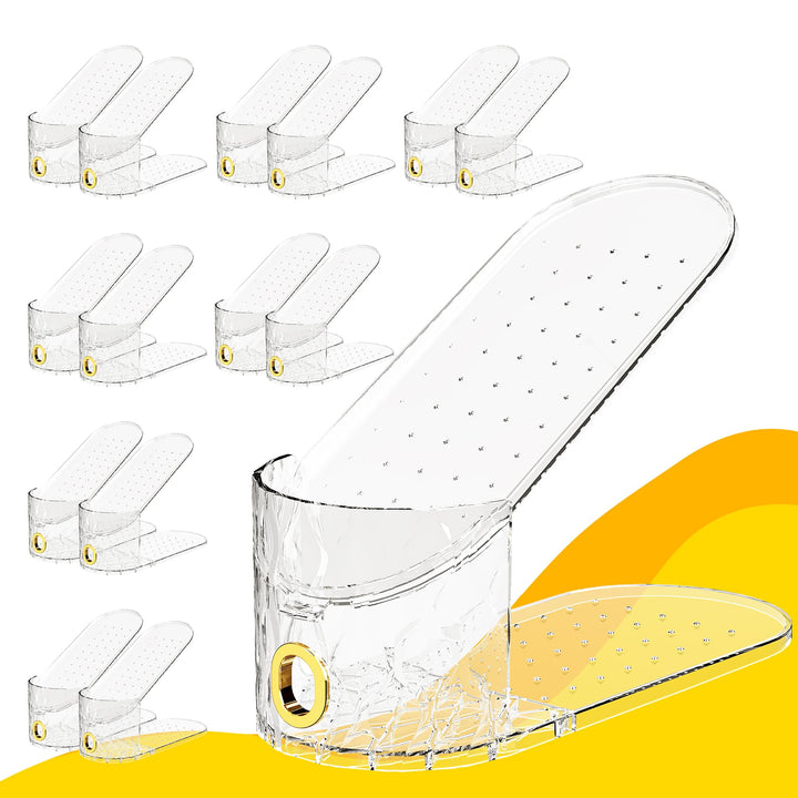 15 Stück verstellbare transparente Schuhschlitz-Organizer, platzsparend, doppellagig, Schuhregal Sch