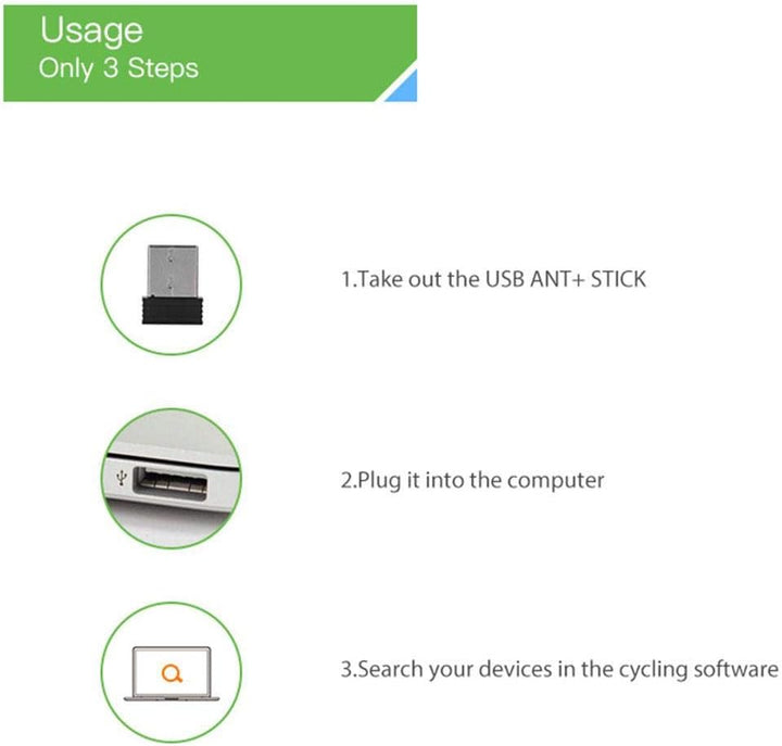 Keenso Fahrrad ANT USB Dongle, Fahrrad USB Empfänger Geschwindigkeit ANT + USB Sender und Empfänger