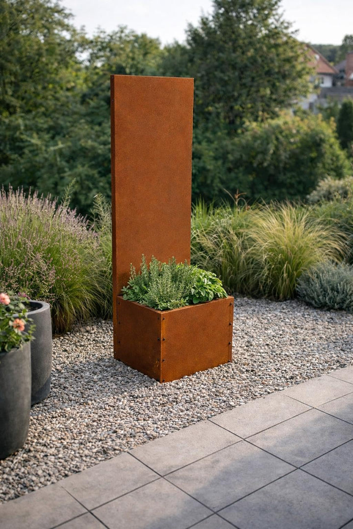 ESTEXO Sichtschutzelement Sichtschutz Edelrost 150 cm Sichtschutzwand Gartendekoration Zaun Rost Met