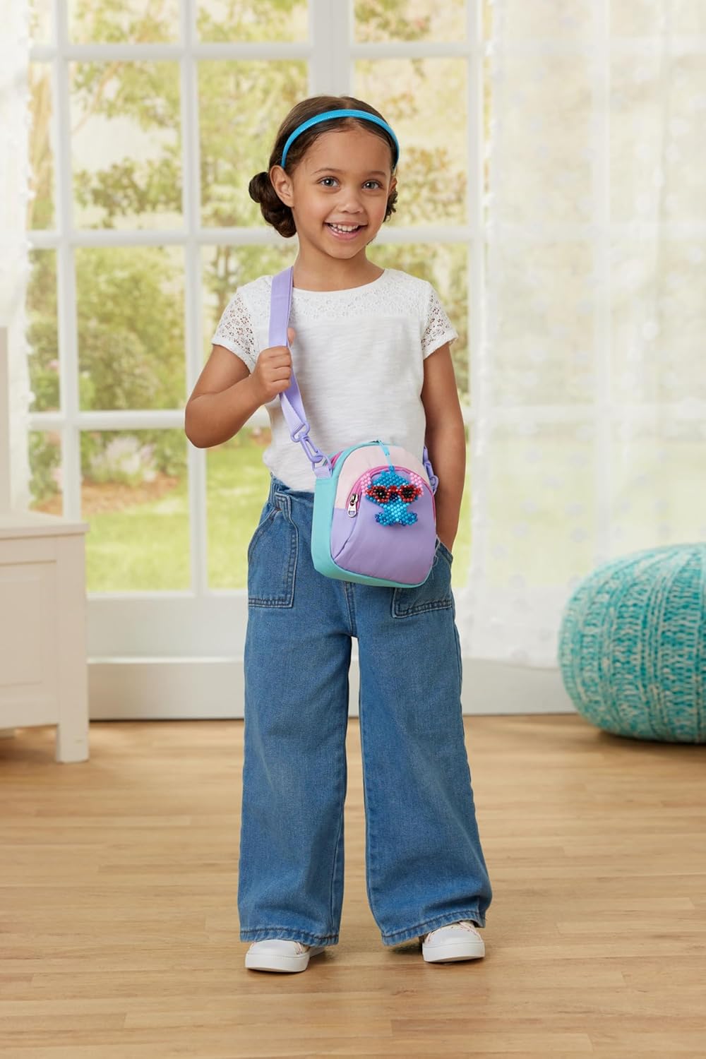 Aquabeads - 35119 Stitch Schlüsselanhänger Bastelset, Wasserperlen Bastelset für Kinder ab 4 Jahren,