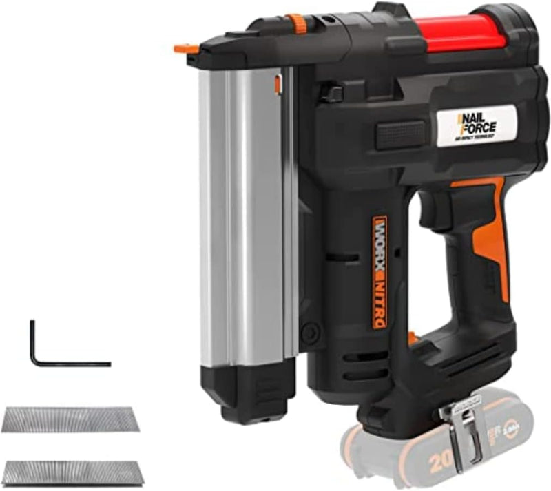 WORX WX840.9 Akku Nagler und Tacker 20V Max ohne Akku & Ladegerät & TACWISE 0400 Stauchkopfnägel Bra