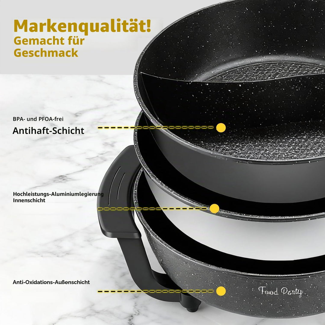 Food Party Hot Pot Elektrisch Hotpot Topf 6L Elektrischer Kochtopf 220V 1200W Doppelseitig Elektrisc