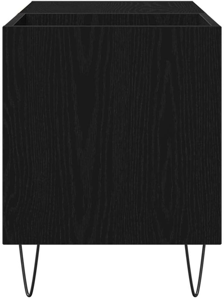 vidaXL Schallplattenschrank Schwarz Eichen-Optik 85 x 38 x 48 cm, Schwarz Eichen-optik