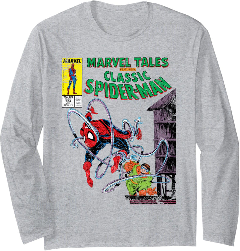 Marvel Spider-Man vs. Doctor Octopus Retro Comic Langarmshirt