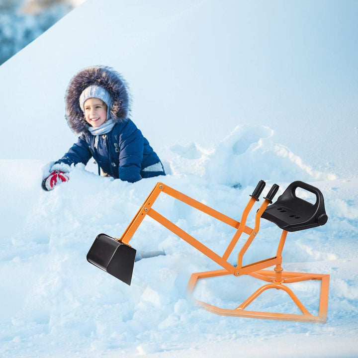 GOPLUS Kinder Sitzbagger, Sandbagger Aufsitzbagger mit 360°drehbarem Sitz & grosser Schaufel & Gummi