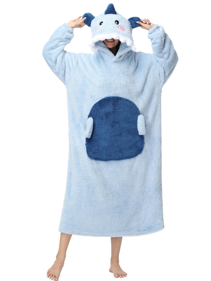 LATH.PIN Hoodie Decke Tragbare Verlängert Übergrosse Oversized Pullover Tragbare Deckenhoodie Gemütl