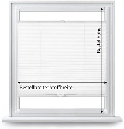 Eurohome Plissee Weiss 40x100cm klemmfix ohne Bohren Easyfix für Fenster und Türen B40 x H100 cm Wei