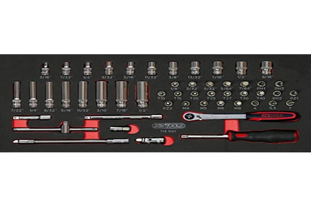 KS Tools 713.1021 ULTIMATE Steckschlüsseleinsatz und Zubehör 1/4 Zoll, 51-teilig