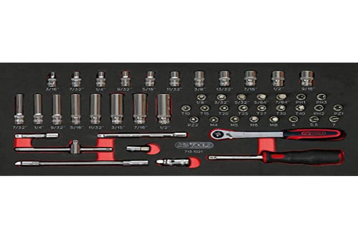 KS Tools 713.1021 ULTIMATE Steckschlüsseleinsatz und Zubehör 1/4 Zoll, 51-teilig