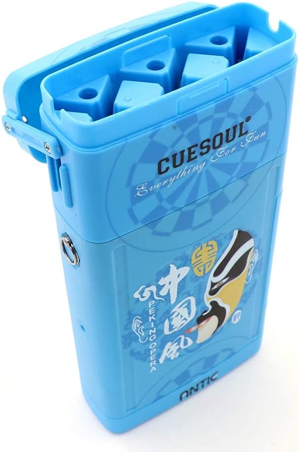 CUESOUL ANTIE Hard Dart Case für 6 Steel Tip Darts/Soft Tip Darts and Extra Dart Tips, Shafts and Fl