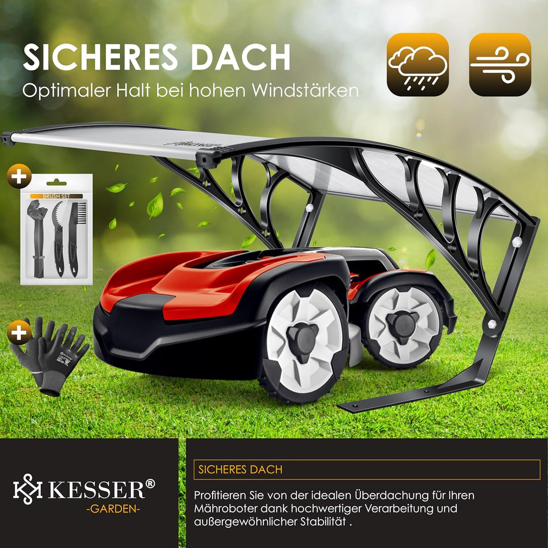 KESSER® Mähroboter Garage Dach Carport Überdachung für Rasenmäher Rasenroboter Automower Garten Witt