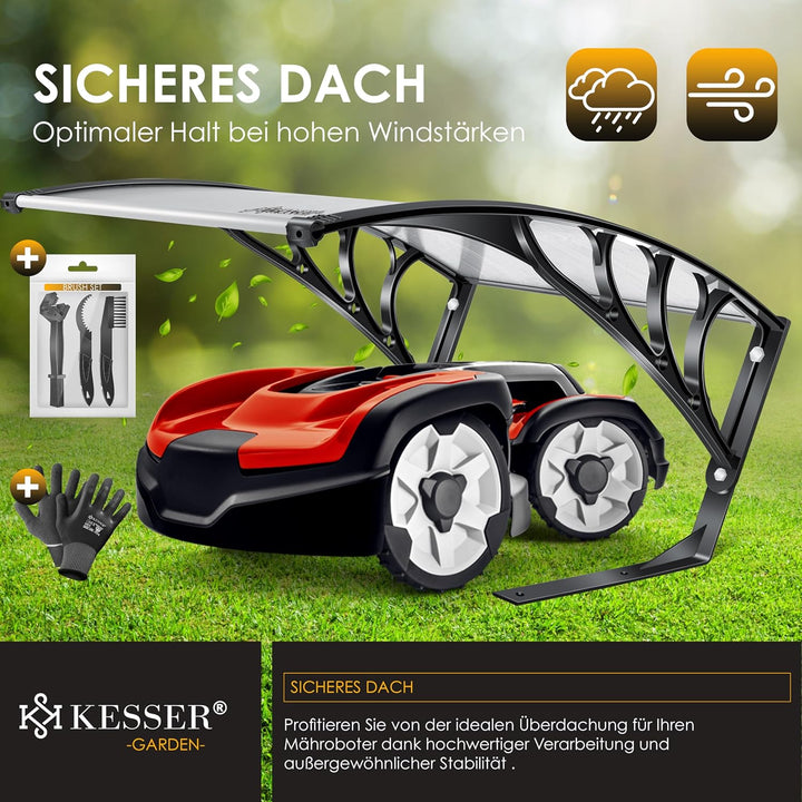 KESSER® Mähroboter Garage Dach Carport Überdachung für Rasenmäher Rasenroboter Automower Garten Witt