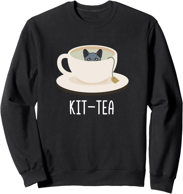 Lustige Kit-Tea-Katze Lustige russische blaue Katze für Katz Sweatshirt