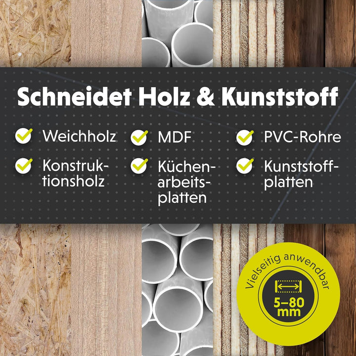 KIRNER Stichsägeblätter Holz 10 Stk. [ bis zu 5x mehr Schnitte ] Lange Version für schnelle, grobe S