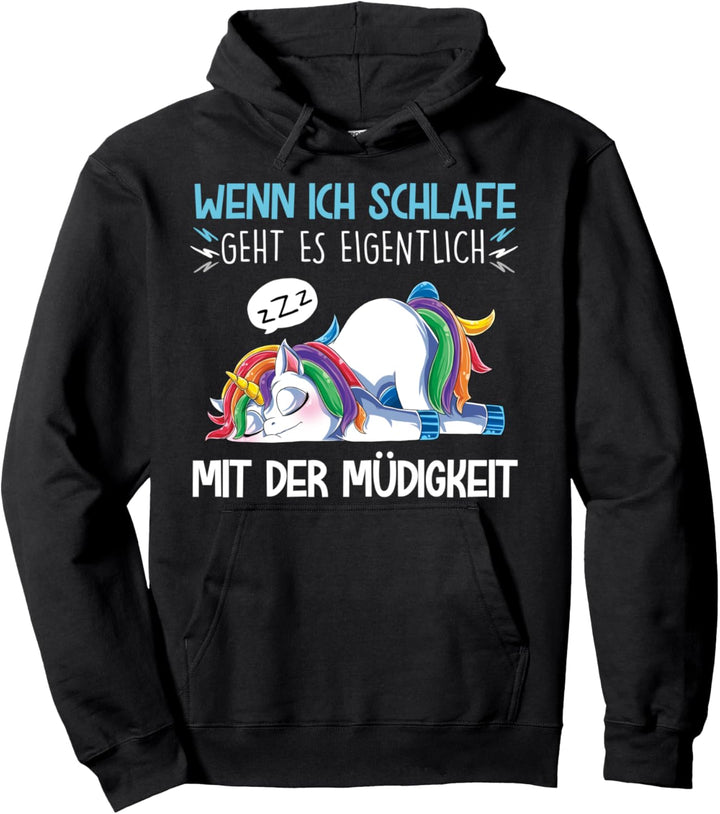Ich Schlafe Einhorn Schlafen Lustige Sprüche Schlafanzug Pullover Hoodie
