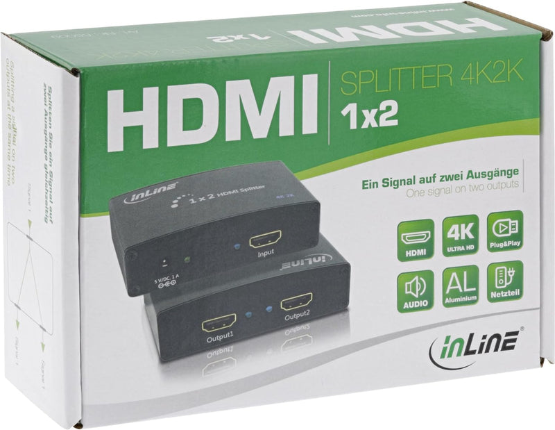 InLine 65009 HDMI Splitter/Verteiler, 2-fach, 4K2K kompatibel