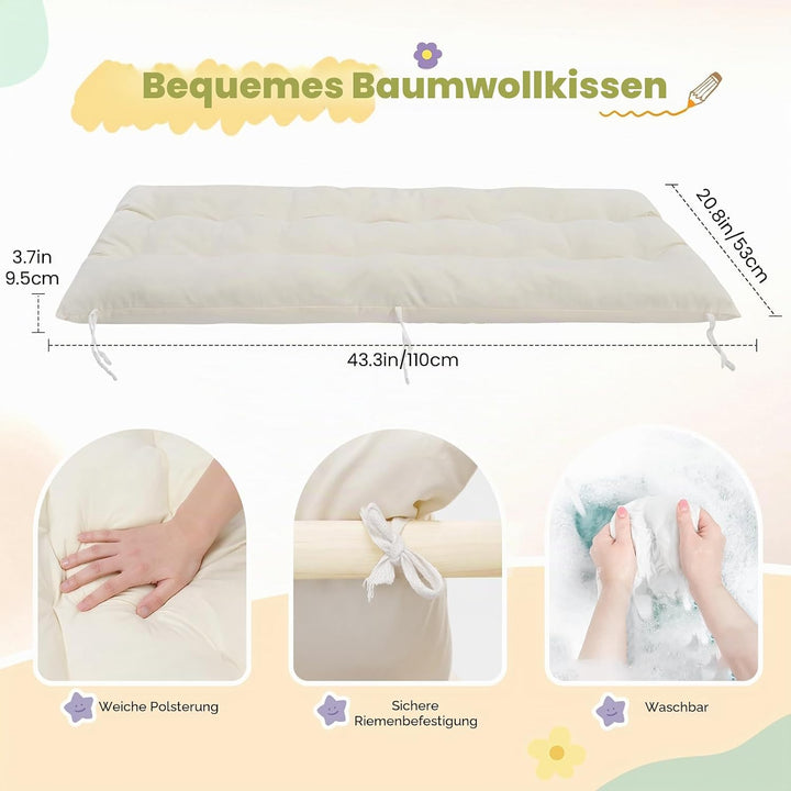 klettergerüst Indoor,Holzkletterbogen mit Weichem Kissen,Indoor Klettergerüst für Kinder ab 3 Jahre,