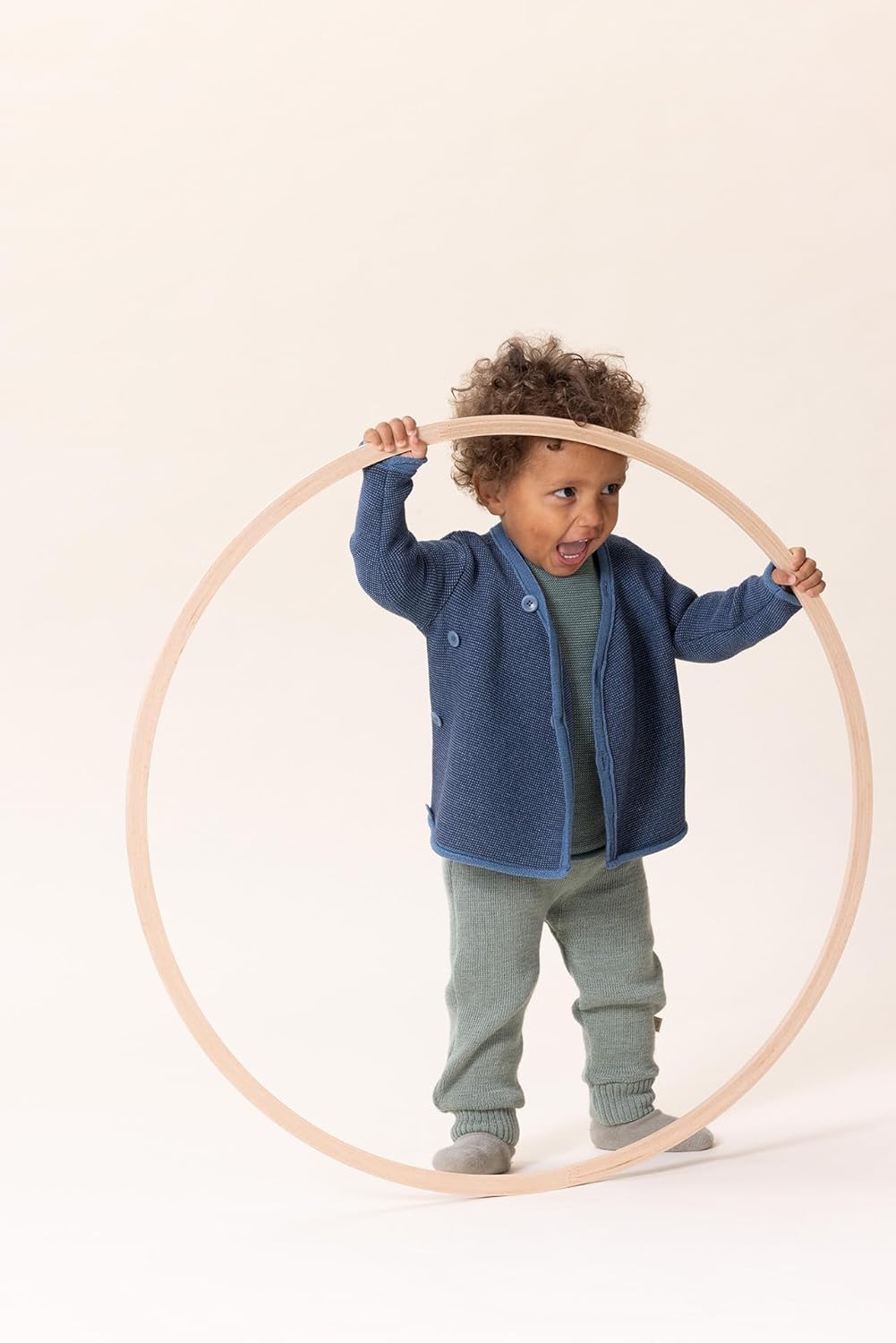 Disana Melange-Jacke Baby & Kleinkind - 100% Bio-Merino – atmungsaktiv, warm & weich, Unisex Gr. 50-