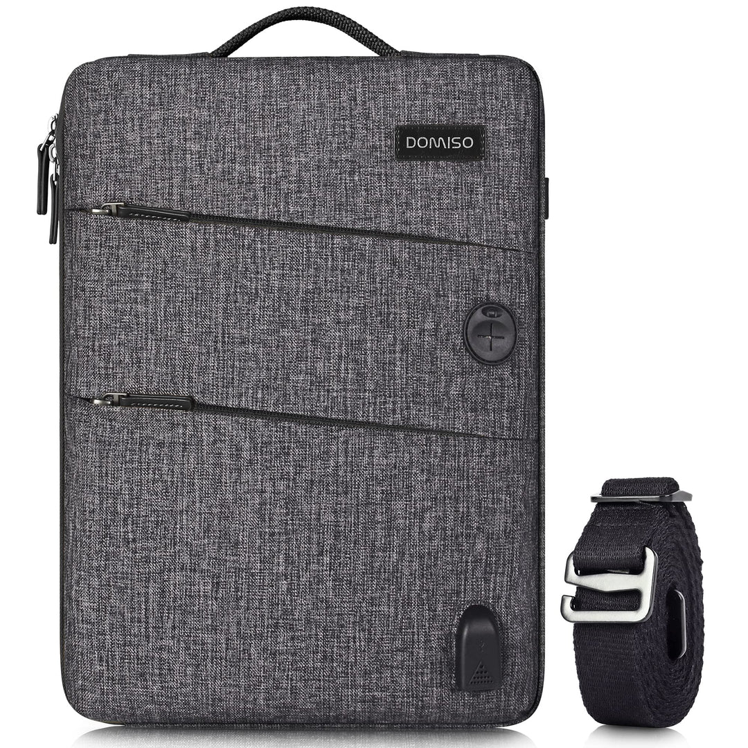 DOMISO 17 Zoll Wasserdicht Laptophülle mit USB Ladeanschluss Headphone Port Laptop Tasche Notebook H