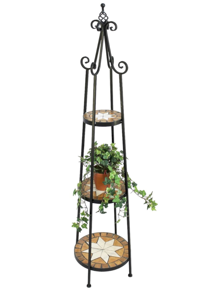 DanDiBo Blumenregal Mosaik Rund 140 cm Blumentreppe 12009 Blumenständer Blumensäule Pflanzenständer