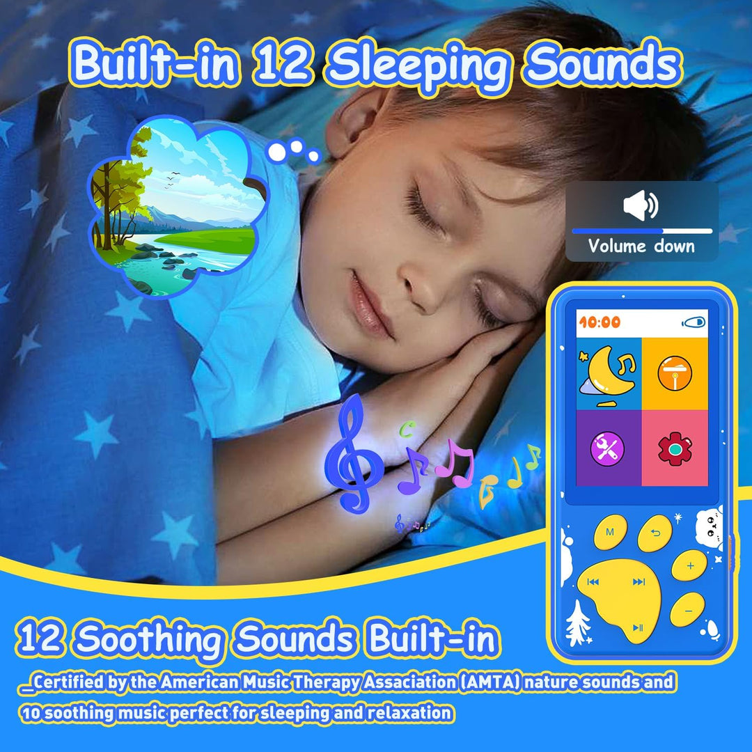 MP3-Player für Kinder, 32GB Kinder MP3-Player mit Bluetooth, Lautsprecher, Taschenlampe, Spiele, Voi