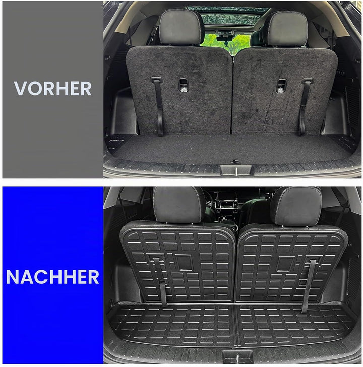 Rongtaod Kofferraummatte für Kia Sorento 2021–2024 mit Rückenlehnenmatte aus TPE, Allwetter-Schutz,