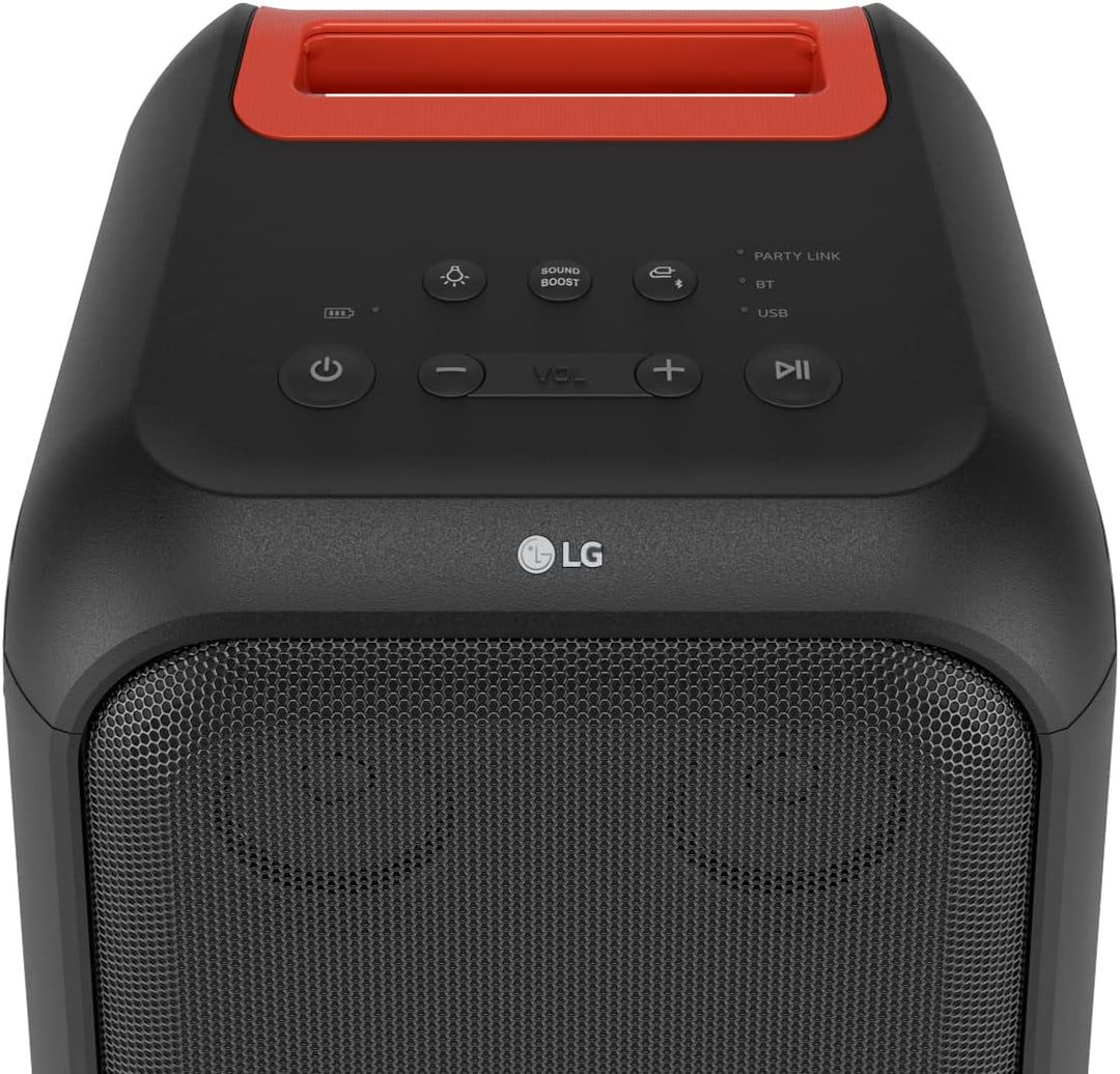 LG XBOOM XL5S, rollbares 2-Wege-Soundsystem (Karaoke- & DJ-Funktionen, Beleuchtung), Schwarz [Modell
