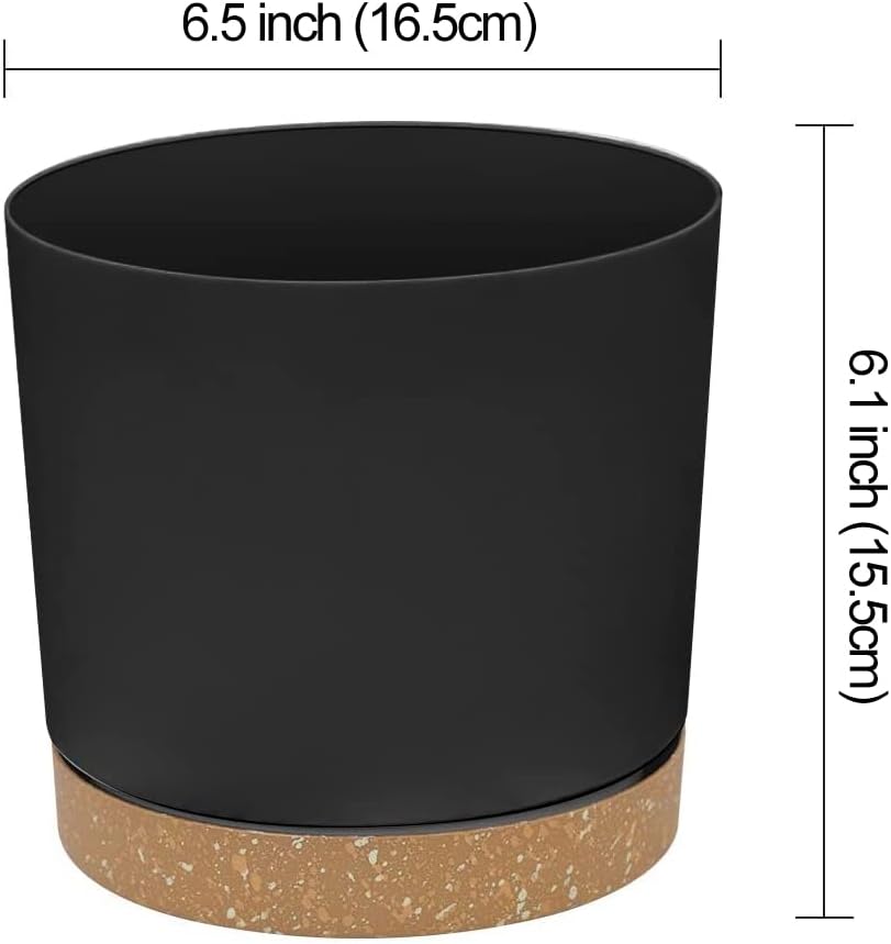 ZMTECH Blumentopf 16,5 cm Durchmesser übertöpfe für zimmerpflanzen, Kunststoff blumentöpfe mit Unter