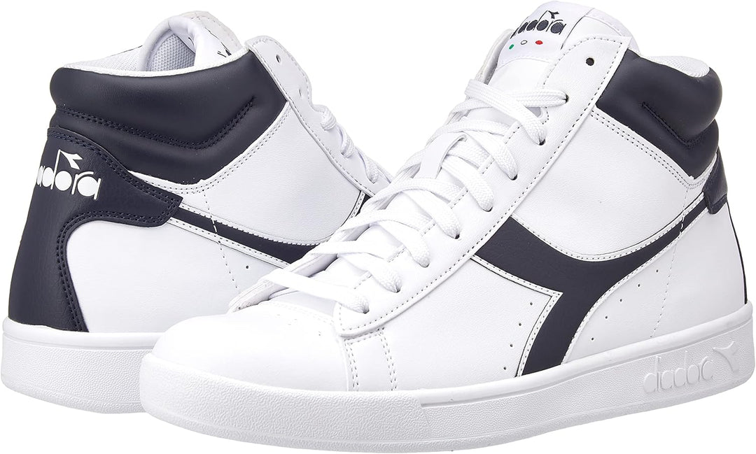Diadora Unisex Torneo High Gymnastikschuh 38.5 EU Weiss Blau, 38.5 EU Weiß Blau