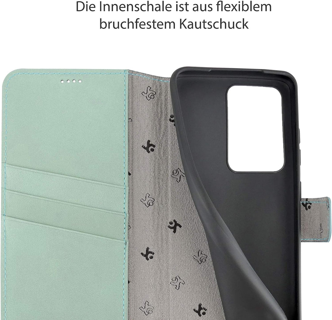 Suncase Book-Style Hülle kompatibel mit Samsung Galaxy S20 Ultra Leder Tasche (Slim-Fit) Lederhülle