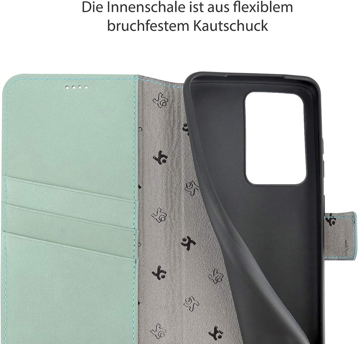 Suncase Book-Style Hülle kompatibel mit Samsung Galaxy S20 Ultra Leder Tasche (Slim-Fit) Lederhülle