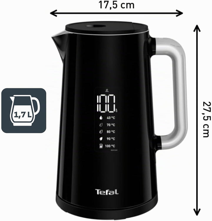 Tefal KO8508 Smart'n Light Elektrischer Wasserkocher | Temperatureinstellung | Tee | Digitalanzeige