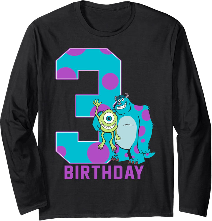 Disney Pixar Monsters Inc. Mike and Sully 3rd Birthday Langarmshirt