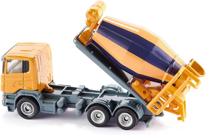 siku 1896, Fahrmischer, Baustellenfahrzeug, 1:87, Metall/Kunststoff, Drehbare Trommel, Orange/Blau F