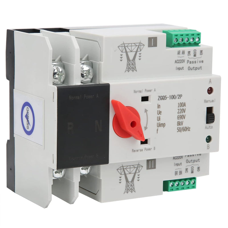 Dual Power Automatic Transfer Switch, Unterbrechungsfreier 2-Wege-Controller ZGQ5-100 / 2P 220-V-Din