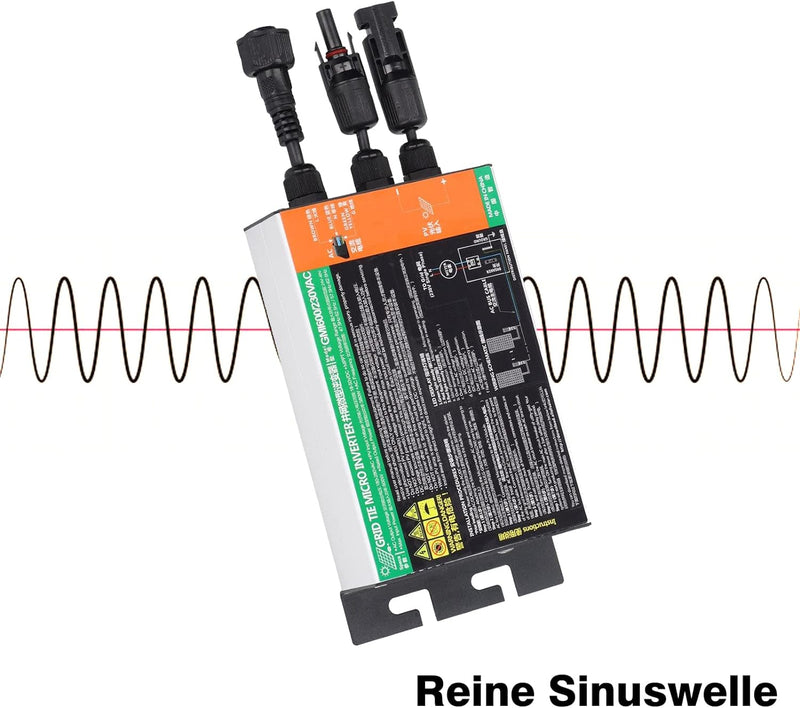 BuyWeek 300W Wechselrichter, MPPT Solar Grid Tie Inverter IP55 Wasserdichter Micro Wechselrichter Re