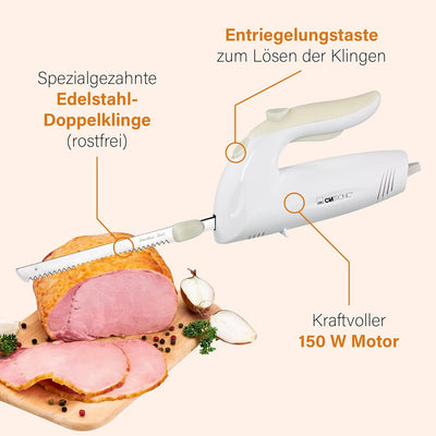 Clatronic Elektromesser, Messer, elektrisches Messer mit spülmaschinenfester spezialgezahnten Edelst