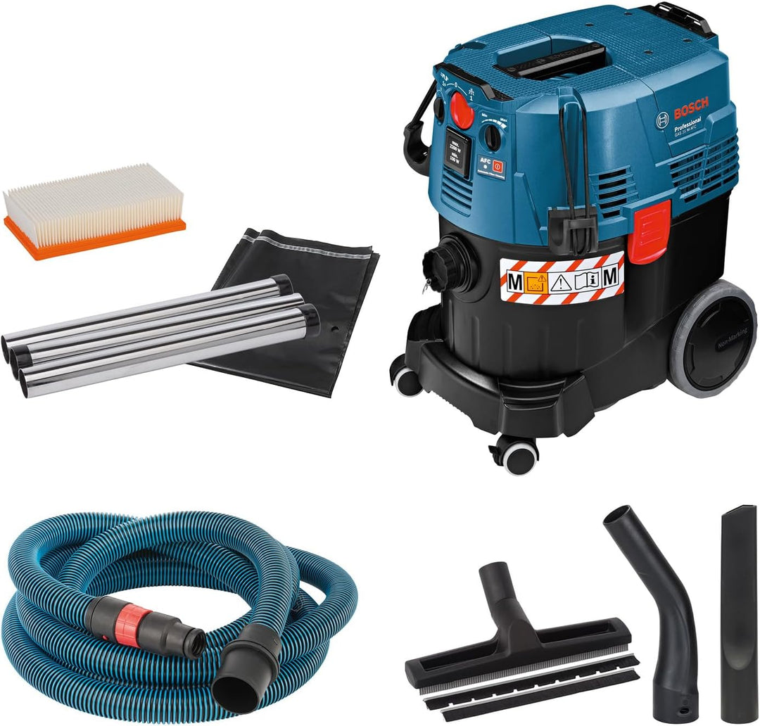 Bosch Professional Industriestaubsauger GAS 35 M AFC (1200 Watt, 35 L Behälter, 5 m Schlauch, im Kar